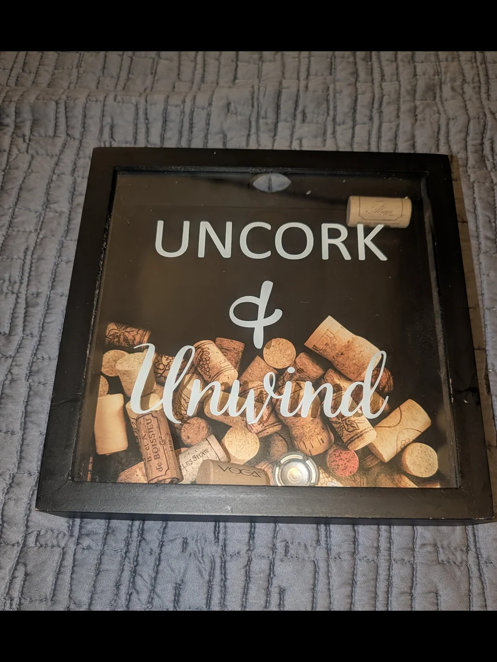 Uncork & Unwind Wine Cork Shadow Box - Black Mainstays